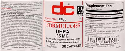 DHEA 25 mg Formula 485 label