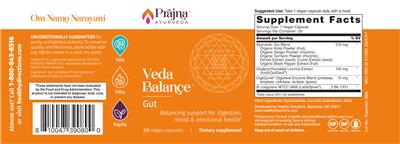 Veda Balance Gut label
