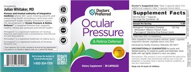 Ocular Pressure & Retina Defense label