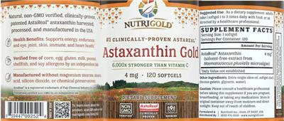 Astaxanthin Gold 4 mg label