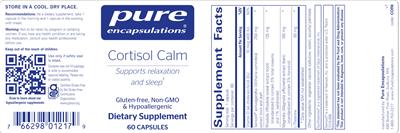 Cortisol Calm label