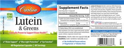 Lutein & Greens label