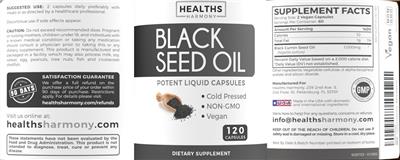 Black Seed Oil label