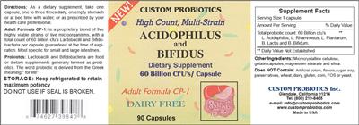 Acidophilus and Bifidus 60 Billion CFUs label