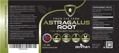 Astragalus Root label