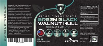 Green Black Walnut Hull label