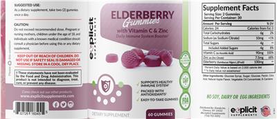 Elderberry Gummies label
