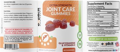 Joint Care Gummies label