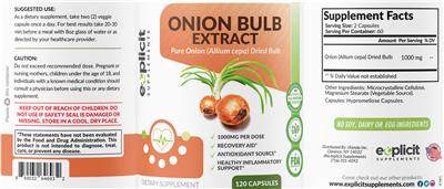 Onion Bulb Extract 1000 mg label