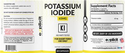 Potassium Iodide 65 mg label