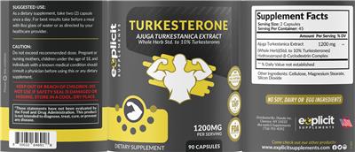 Turkesterone 1200 mg label