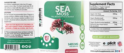 Irish Sea Moss label