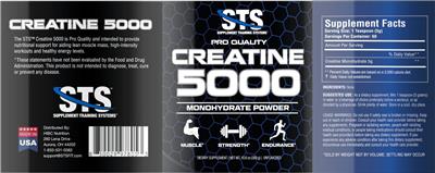 Creatine 5000 Unflavored label