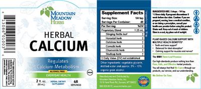 Herbal Calcium label