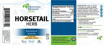 Horsetail Herb label