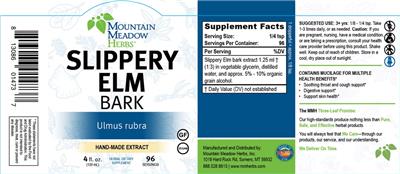 Slippery Elm Bark label