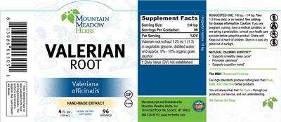 Valerian Root label