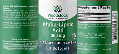 Alpha-Lipoic Acid 300 mg label