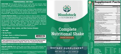 Complete Nutritional Shake Creamy Chocolate label