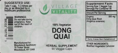 Dong Quai label
