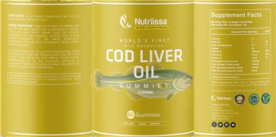 Cod Liver Oil 1200 mg label