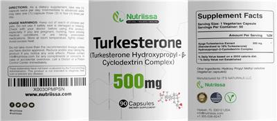 Turkesterone 500 mg label