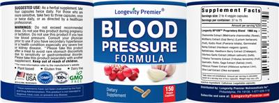 Blood Pressure Formula label