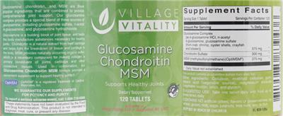 Glucosamine Chondroitin MSM label
