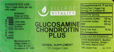 Glucosamine Chondroitin Plus label