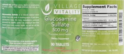 Glucosamine Sulfate 500 mg label