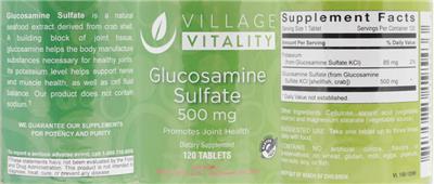 Glucosamine Sulfate label