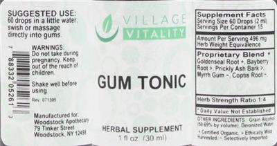 Gum Tonic label