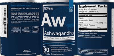 Ashwagandha 1950 mg label