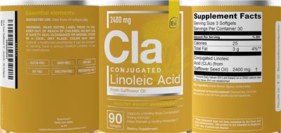 CLA Conjugated Linoleic Acid 2400 mg label