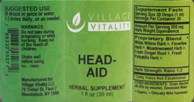 Head-Aid label