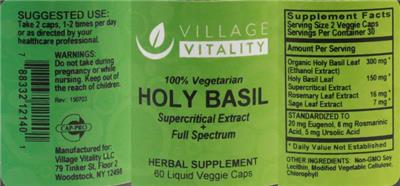 Holy Basil label