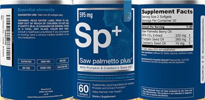 Saw Palmetto Plus label