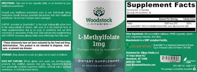 L-Methylfolate 1mg label