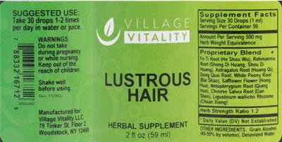 Lustrous Hair label