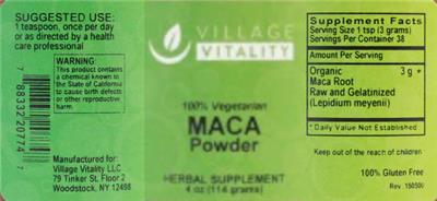 Maca Powder label
