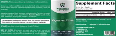 Magnesium Citrate label
