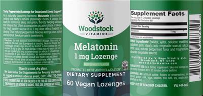 Melatonin 1 mg Lozenge Peppermint Flavor label