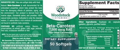 Beta-Carotene label