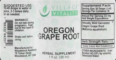 Oregon Grape Root label