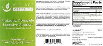 Probiotic Complete Intensive Support label