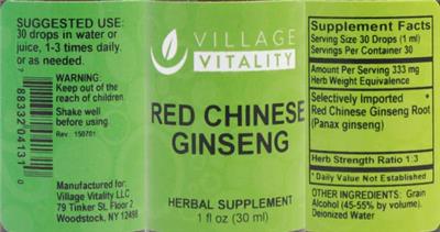 Red Chinese Ginseng label