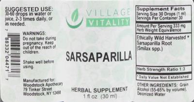 Sarsaparilla label