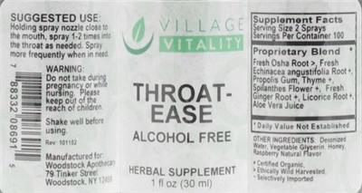 Throat-Ease label