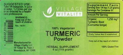 Turmeric label