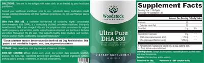 Ultra Pure DHA 580 label
